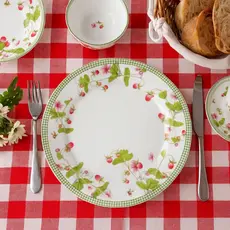 Jogo 4 Pratos Jantar Raso Alleanza Coleção Picnic Servir Mesa Posta