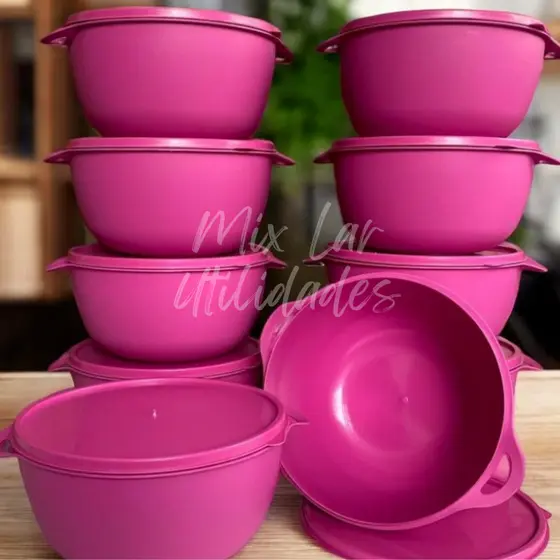 Jogo com 10 potes plásticos para cozinha
