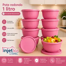 Jogo com 10 potes plásticos para cozinha