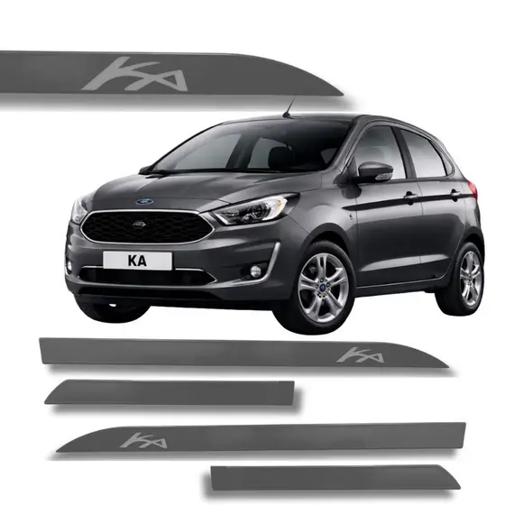 Jogo Friso Lateral Novo Ford KA 2014 até 2020 Cinza Moscou