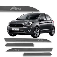 Jogo Friso Lateral Novo Ford KA 2014 até 2020 Cinza Moscou