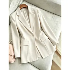 Blazer max alfaiataria feminino forrado com ombreira e botão social e elegante