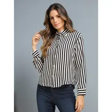colorful  Blusa Camisa Social Feminina Listrada