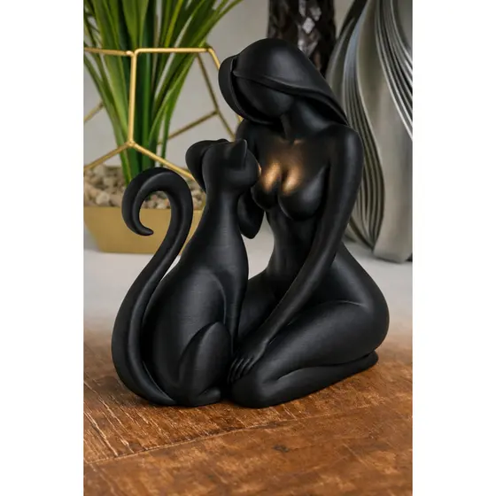 Amor Felino - Escultura Minimalista Moderna Decorativa