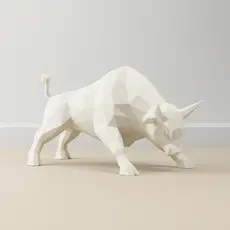 Bull Market Touro Decorativo Minimalista Moderno Poligonal Para Casa Escritório