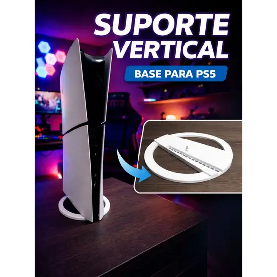 Suporte para Ps5 Playstation 5 Base Vertical Slim Fat Pro Mesa Dock