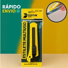 Estilete 18mm Multiuso Com Travamento e Pegada Ergonômica Uso Doméstico E Profissional