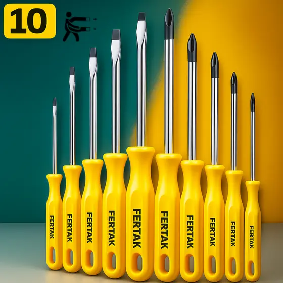 KIT 10 Chaves De Fenda E Philips Conjunto Peças Profissionais Imã Magnética Envio imediato Mais vendido.