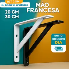 Kit Mão Francesa 10 Ou 12 Peças Reforçadas Suporte Prateleira Envio imediato Mais vendido