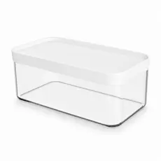 Pote Hermético Helsim 1,5L Retangular Tampa Branca Porta Pão Organizador para Pães Bolos Biscoitos