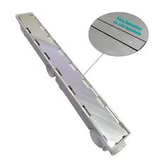 17 Ralos Linear Oculto 6x50cm Invisível Cola Piso Ou Porcelanato Para Banheiros Ou Áreas Cobertas Com Coletora Sifonada