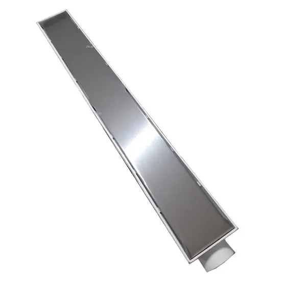 Ralo Linear 6x50cm Sifonado Oculto Com Grelha Cega Em Aço Inox Polido Para Banheiros