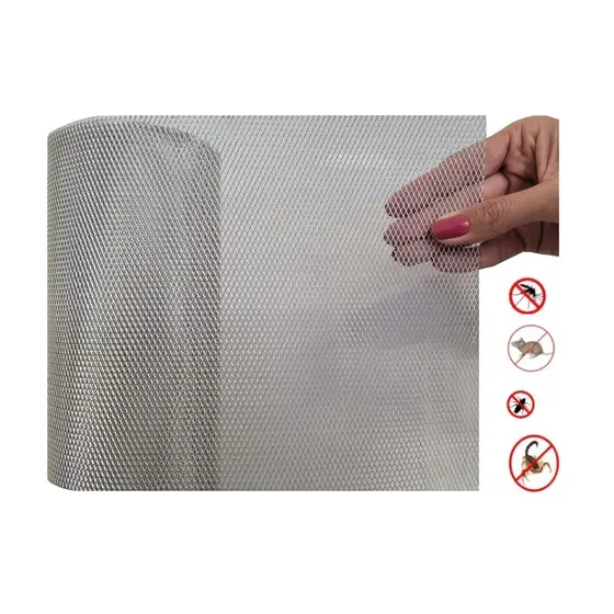 Tela Anti Insetos De Alumínio Expandido 25Cm x 100Cm Para Ralos