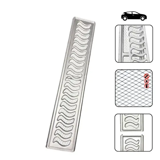 11 Metros do Ralo Grelha Linear 10x50cm Em Alumínio Reforçada Com Tela Anti Insetos e Caixilho(22Pç de 10x50)