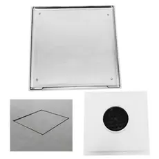 Ralo Quadrado 20x20 em Inox 304 Oculta/Cola Piso Ideal para Banheiros