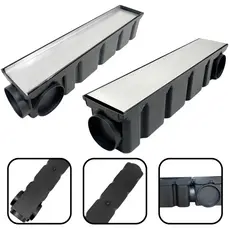 Ralo 10x50 Inox Cola Piso com Coletor Modular Preto + Tela Anti Insetos