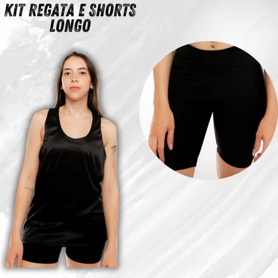 Kit 1 Regata nadador + 1 shorts longo de Academia,MusculaçãoCaminhada