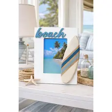 Porta Retrato Prancha de Surf Beach Branco para Fotos 10x15cm