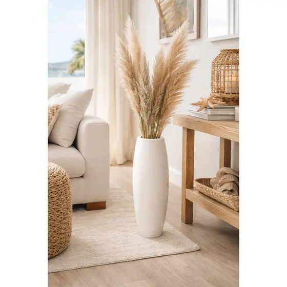 Vaso Decorativo Classic Grande em Cerâmica Branco