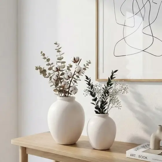 Vaso Decorativo em Cerâmica Branco Grande