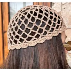 Touca de Crochê Artesanal Feita à mão, Leve e Estilosa Ideal para Praia, Verão e Looks Casuais