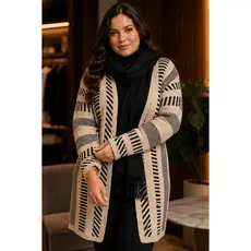 Casaco Feminino Mousse Tricô Blusa de Frio Feminina Cardigan Plus Size