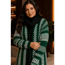 Casaco Feminino Mousse Tricô Alongado Blusa de Frio Feminina Grande Cardigan