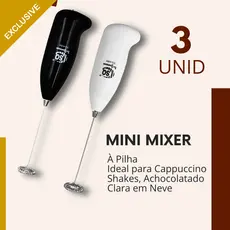 Mini Mixer Portatil Kit 1, 2 ou 3 Misturador Batedor para Clara de Ovos Capuccino Bebidas