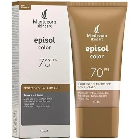 Protetor Solar Episol Color Tom 2 Claro Com FPS 70 40 ml
