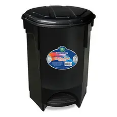 Lixeira Cozinha Multiuso Oval Com Pedal Tampa 30l  Preta