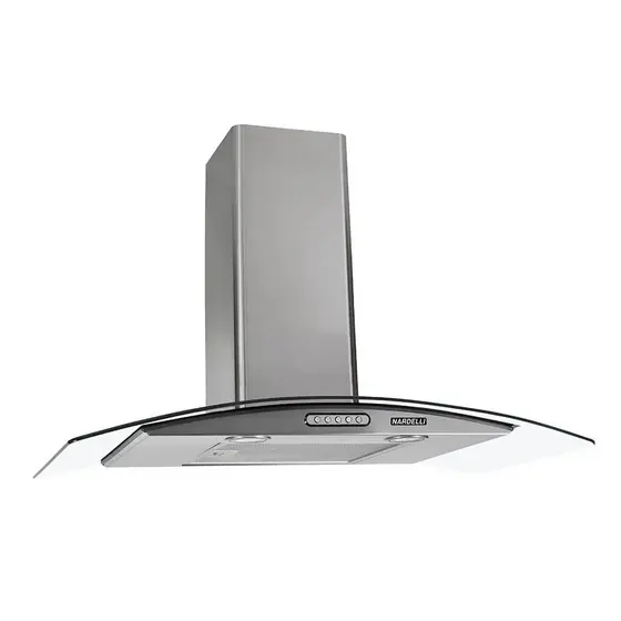 Coifa de Parede Nardelli Vidro Curvo Duto Slim 90cm Inox