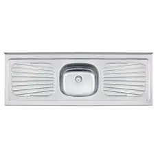 Pia de Apoio Tramontina New Raggi 40 em Aço Inox 150x52cm Com Válvula