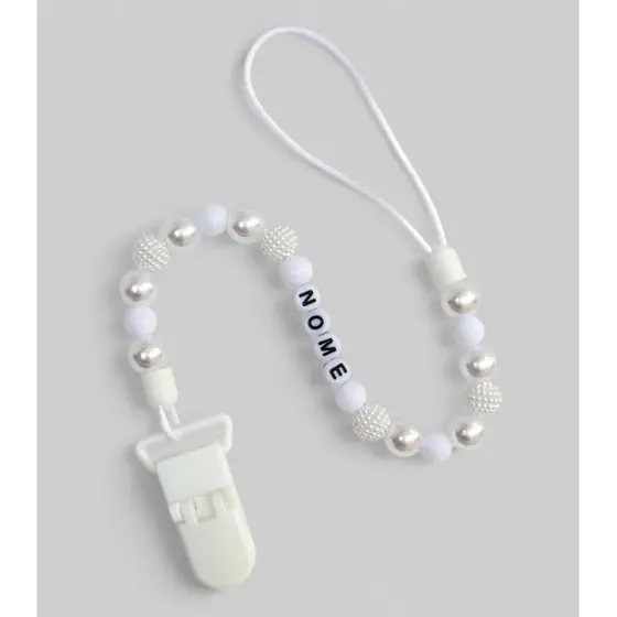 Prendedor de chupeta para batizado personalizado com o nome do Bebê (nomes com até 10 letras)