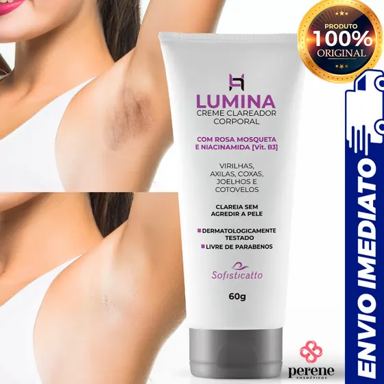 Lumina Creme Clareador Corporal / Virilhas / Axilas / Coxas / Joelhos / Cotovelos - Sofisticatto