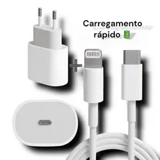 Carregador Turbo Fonte com Cabo Carregamento Rápido 35W 20W