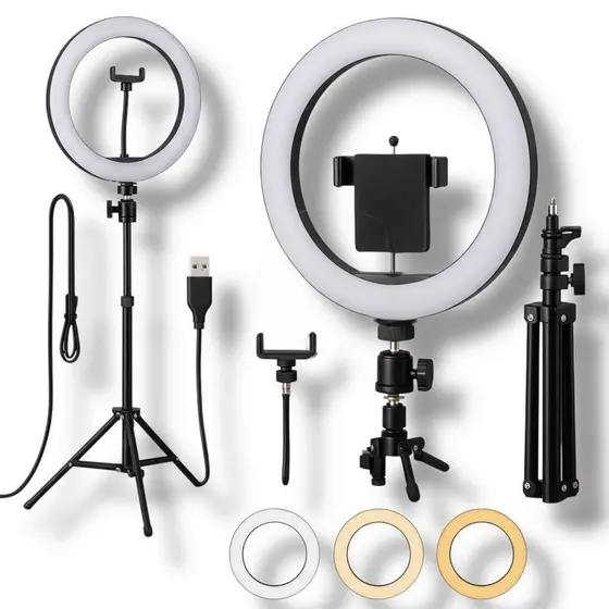 Ring Light Iluminador Polegadas 10 Com Tripé Profissional Premium Led Selfie para Celular VI
