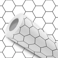 Papel de Parede Adesivo Hexágono Colmeia Branco Fácil Instalação