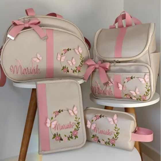 Bolsas Maternidade borboletas e nome sobreposto