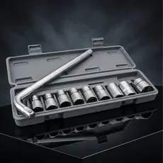 KIT10 Ferramentas c/10 Peças Chave L Soquete De Boca com Estojo
