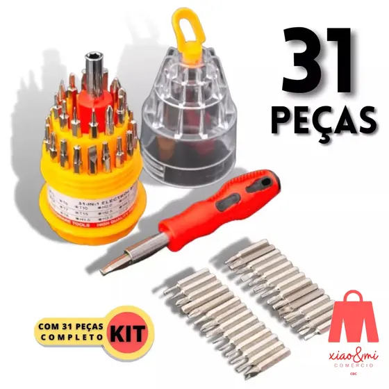 Jogo Chave de Precisão 31 em 1 Ferramenta Fenda Philips Compacto Envio Rapido