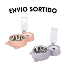 Comedouro Bebedouro Pet Automático Inox Sifão Cães Gatos