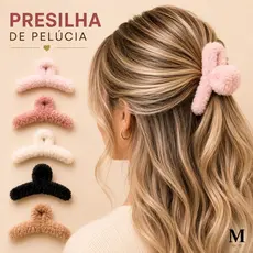 Piranha de Cabelo Peluche Fofa - Prendedor Grampo Para Trás da Cabeça Pelúcia Antiderrapante - Presente Feminino