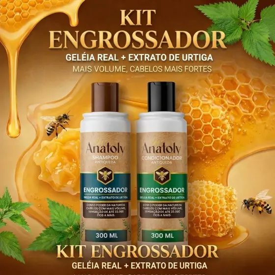 Kit Engrossador Shampoo 300ml + Condicionador 300ml Unissex - Anatoly