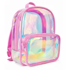 Mochila Infantil Holográfica Transparente – Unidade ou Kit para Lembrancinhas de Festa