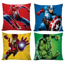 Kit 4 capas de  Almofadas de Super-Heróis Super Conforto decorativas para sala quarto