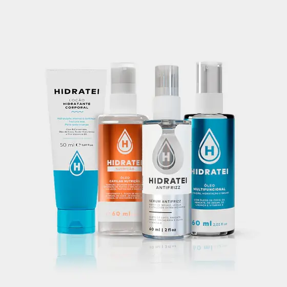 Kit Óleos Capilares Hidratei: Óleo Multifuncional + Óleo Nutrição + Sérum Antifrizz