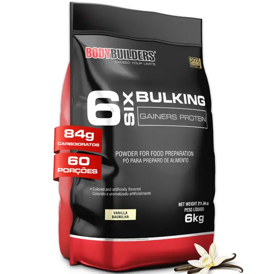 6 Six Bulking Gainers Protein Refil 6kg - Suplemento Hipercalórico - Bodybuilders