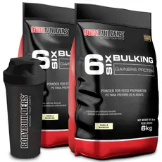 Kit 2x Hipercalórico 6 Six Bulking Protein 6kg + Coqueteleira - Bodybuilders