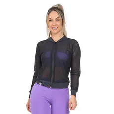 Jaqueta Feminina Manalinda Glam Fitness Academia Treino Esportiva Moda Frio Inverno Proteção UV 50+