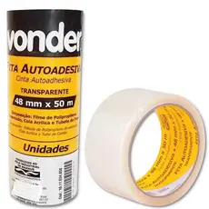 Kit 5 Fita Adesiva Para Embalagem Vonder Transparente 48x50m